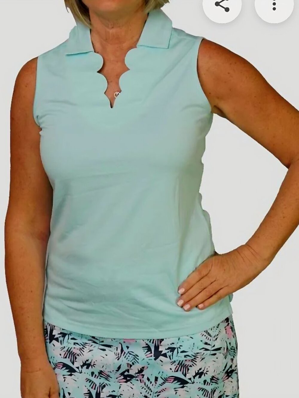 Pebble Beach Scalloped Golf Shirt S